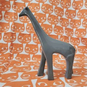 Adorable Minimalist Cermaic Giraffe monochrome charcole grey